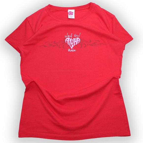 Y2K Red Hawaiian graphic tee - Picture 1 of 6